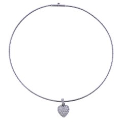 Cartier Diamond Heart Pendant Gold Necklace
