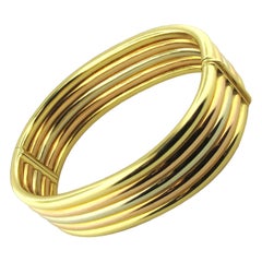 Vintage Cartier 18 Karat Tri-Colored Gold Bangle Bracelet