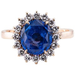 1950s Sapphire Diamond Gold Ring