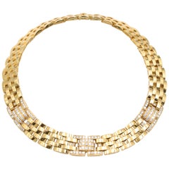 Retro Cartier Diamond Panthere Maillon Necklace