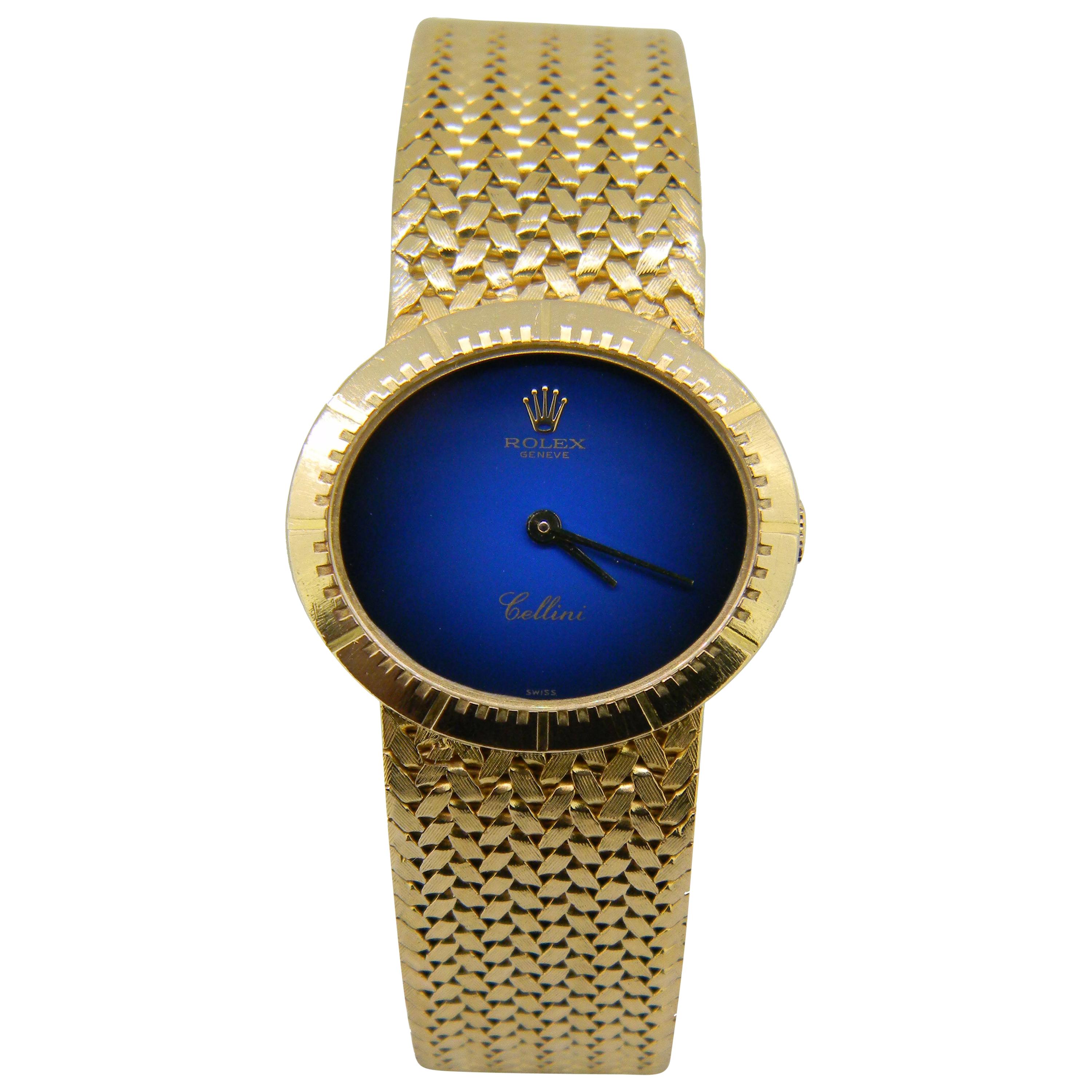 Rolex Cellini Ladies Wristwatch 18 Karat Gold For Sale