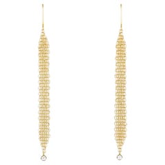 Tiffany & Co. Yellow Gold Elsa Peretti Mesh Diamond Earrings