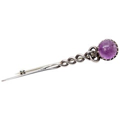 William Drummond Australian Silver and Amethyst Arts & Crafts Style Brooch