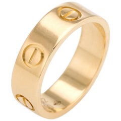 Estate Cartier Love Ring 18 Karat Yellow Gold Fine Designer Jewelry