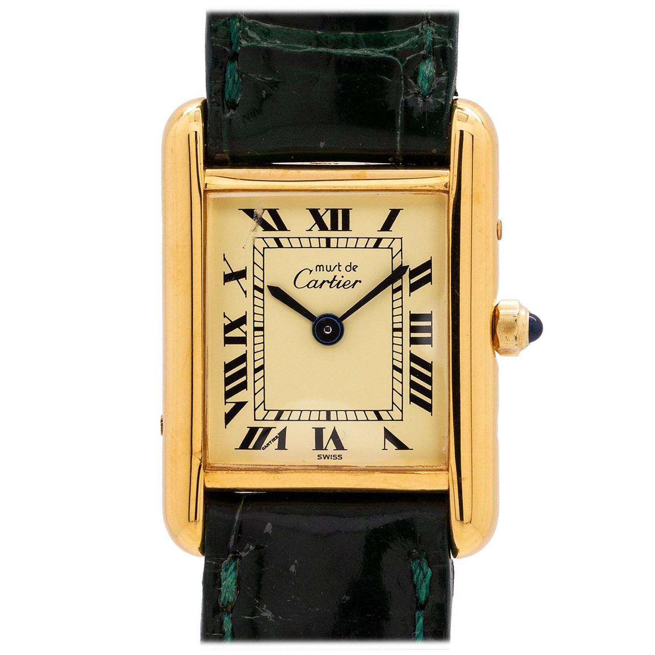 Ladies Cartier Tank Louis Vermeil Quartz Watch, circa 2000s