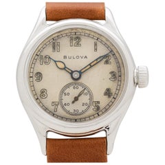 Vintage Bulova WWII-Era Military Chrome Watch, 1944