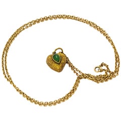 Victorian Jade and Gold Top Opening Locket