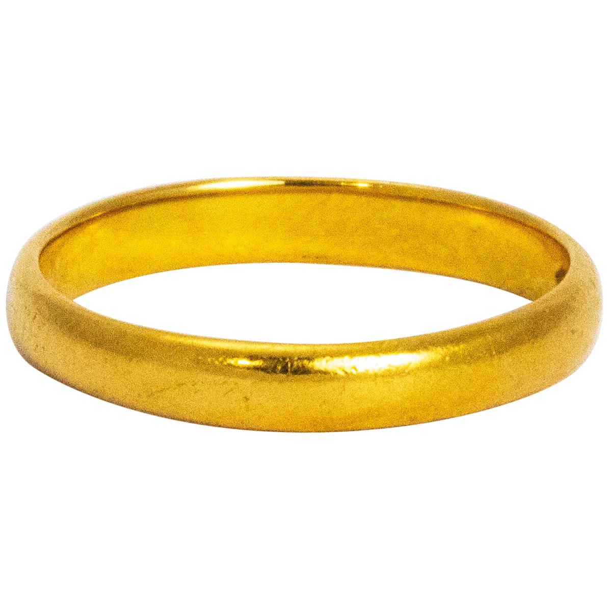 Art Deco 22 Carat Gold Band