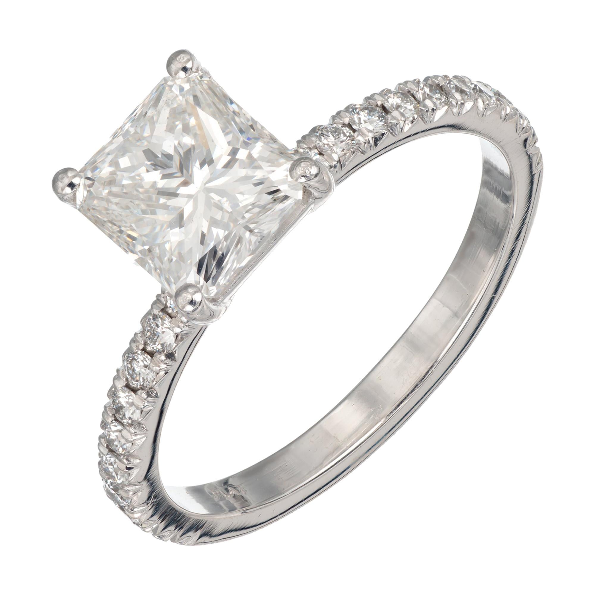 Peter Suchy EGL Certified 1.61 Carat Diamond Platinum Engagement Ring