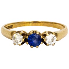 Vintage Diamond and Sapphire 9 Carat Gold Ring