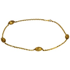 Viktorianische Halskette aus 18 Karat Gold mit Kugeln