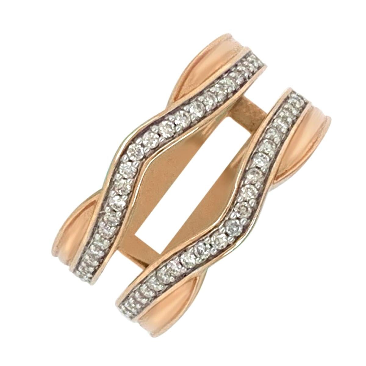 14K Rose Gold 0.25ct Diamond Enhancer Ring For Sale