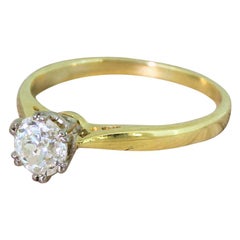 Art Deco 0.69 Carat Old Cut Diamond Engagement Ring, circa 1940