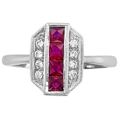 14K White Gold 0.60ct Ruby and Diamond Ring