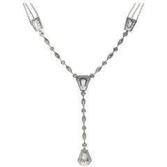 2.00 Carat Total Weight Diamond White Gold Necklace