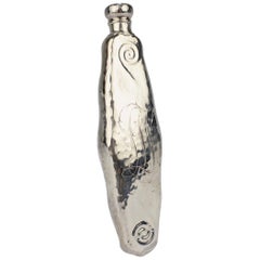 Whiting Sterling Silver Hand Hammered Art Nouveau Liquor or Perfume Flask