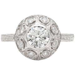 GIA 0.82 Carat F/VS2 Diamond Platinum Engagement Ring