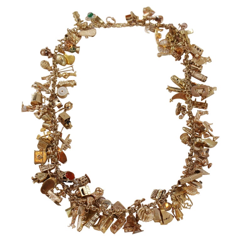 Vintage Charm Necklace For Sale at 1stDibs antique charm necklace