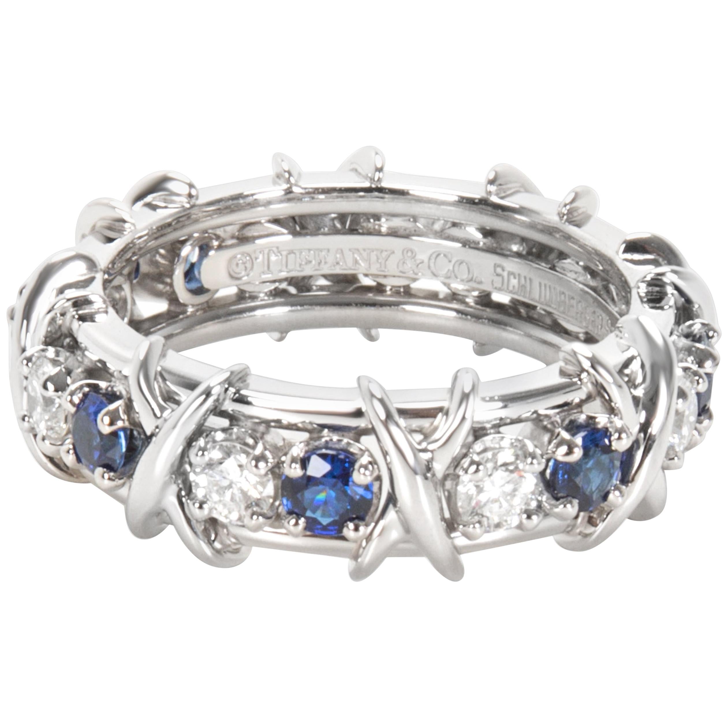 Tiffany & Co. Schlumberger Diamond and Sapphire Eternity Ring in Platinum