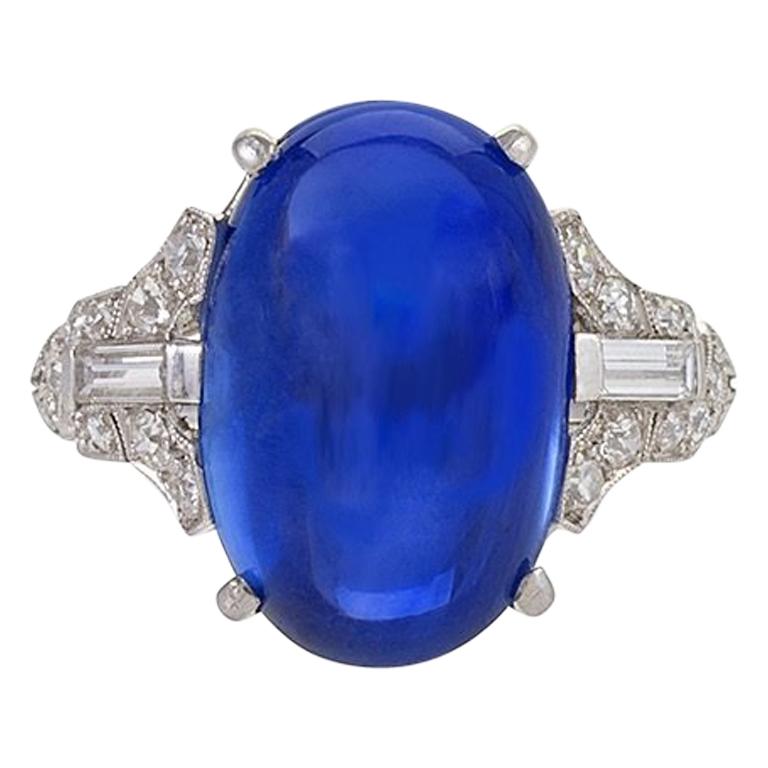 Ceylon No-Heat Sapphire and Diamond Ring  For Sale