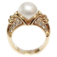 Bvlgari Vintage Passo Doppio Pearl and Diamond Ring