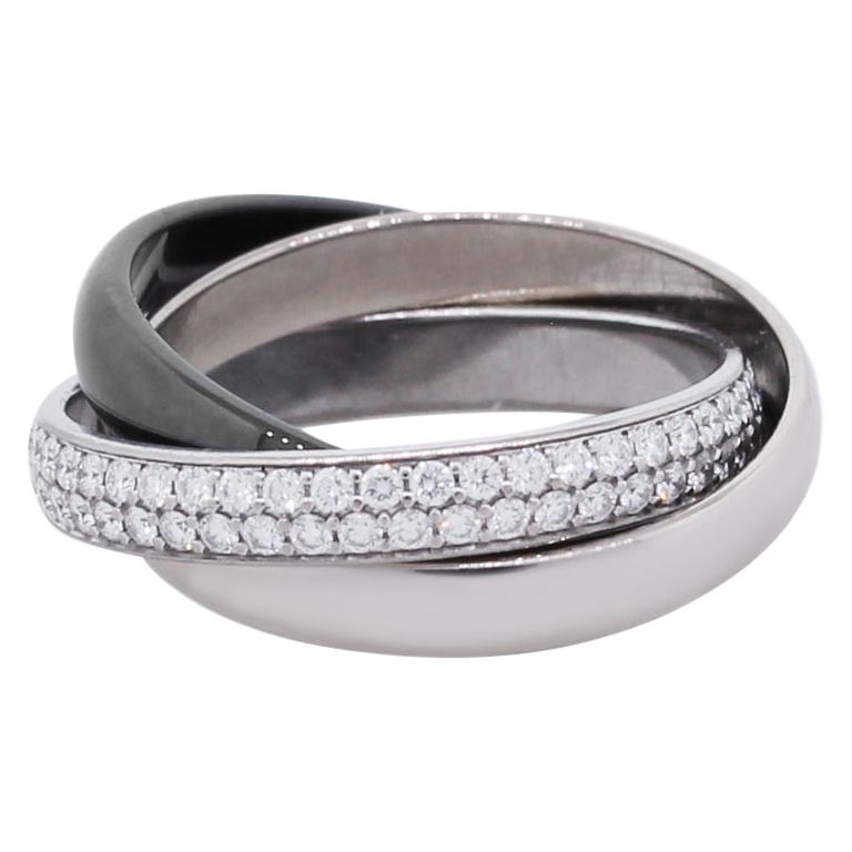 Cartier Trinity Diamond Pave Rolling Ring at 1stDibs