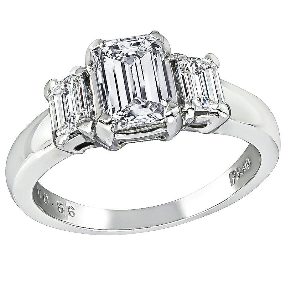 GIA Certified 1.01 Carat Diamond Platinum Ring
