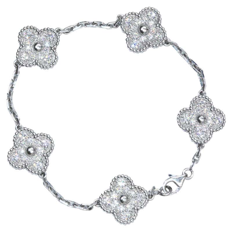 Van cleef alhambra bracelet white gold Clearance