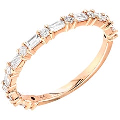 .35 Carat Baguette and .19 Carat Round Brilliant Cut Diamond Fashion Ring