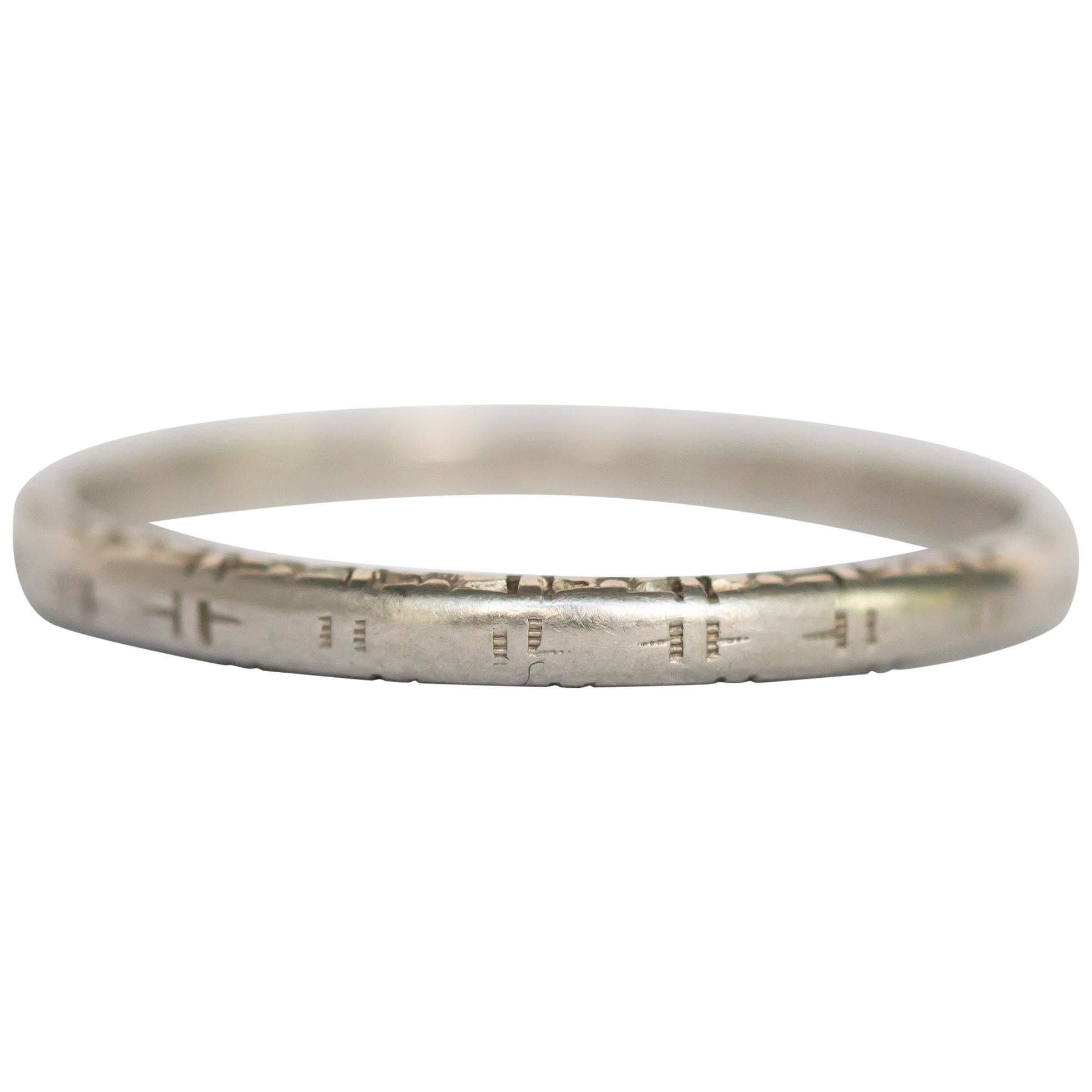 White Gold Wedding Band For Sale