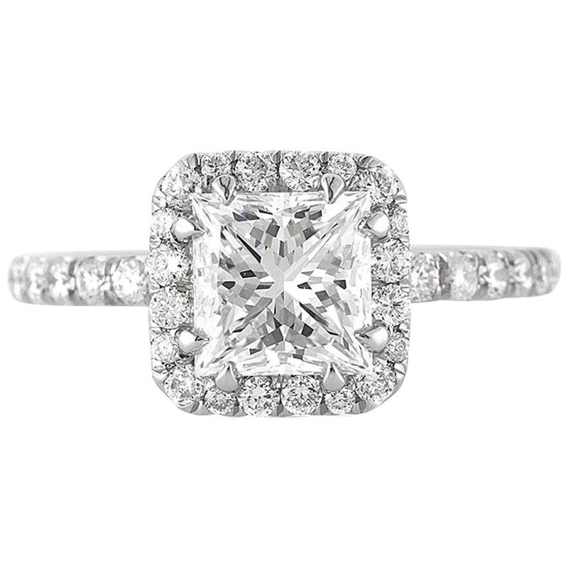 Mark Broumand 2.31 Carat Princess Cut Diamond Engagement Ring