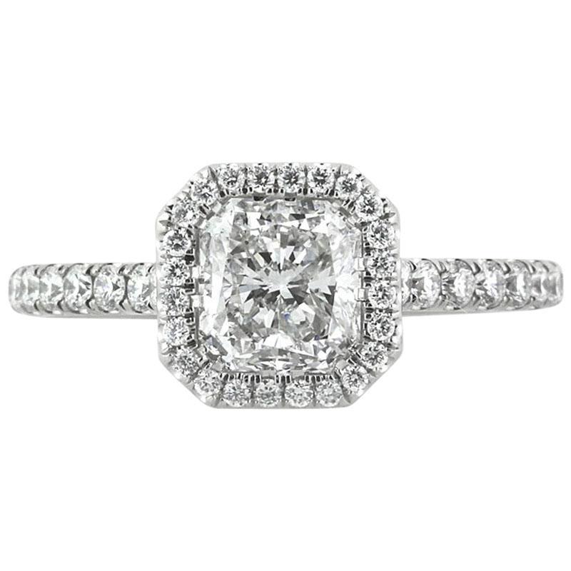 Mark Broumand 1.86 Carat Radiant Cut Diamond Engagement Ring For Sale