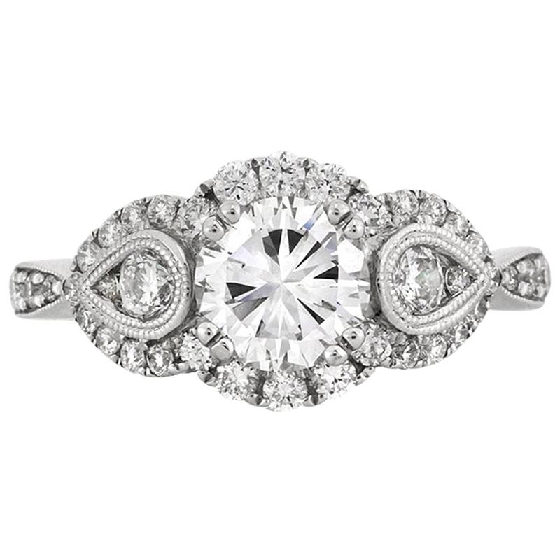 Mark Broumand 1.97 Carat Round Brilliant Cut Diamond Engagement Ring
