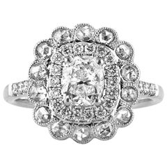 Mark Broumand, bague de fiançailles avec diamant taille coussin de 1,68 carat