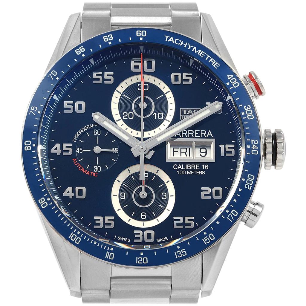 TAG Heuer Carrera Blue Dial Chronograph Steel Men's Watch CV2A1V