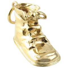 Vintage 14 Karat Yellow Gold Baby Shoe Charm