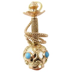 Vintage 14 Karat Yellow Gold Hookah Pipe Shisha Charm