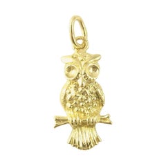 14 Karat Yellow Gold Owl Charm