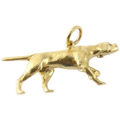 14 Karat Yellow Gold Pointer Dog Charm