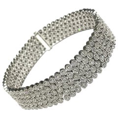 Crivelli 5 row tennis bracelet Bezel set diamonds 10.83 carat diamonds on 18k 
