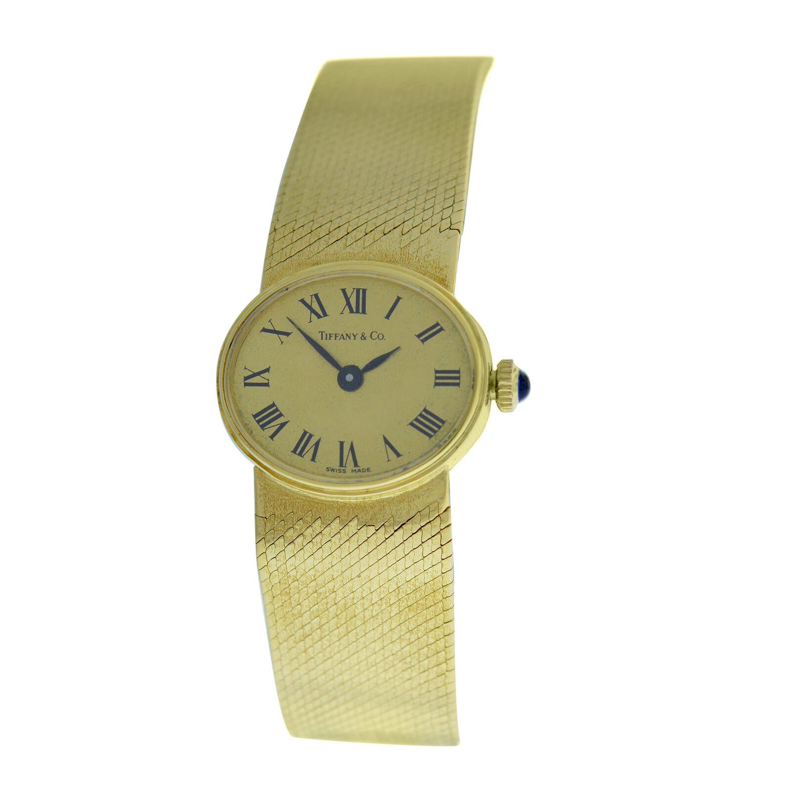 Ladies Tiffany & Co. & Chopard Rare Vintage 18 Karat Gold Mechanical Watch For Sale
