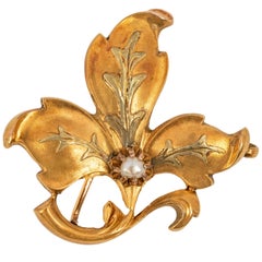 French Gold Fleur-de-Lys Pin, 19th Century