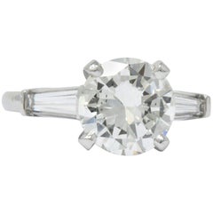 2.71 Carat Brilliant Diamond Platinum Engagement Ring GIA