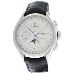  Mens Baume & Mercier Clifton MOA 10278 Steel Chrono Automatic Watch