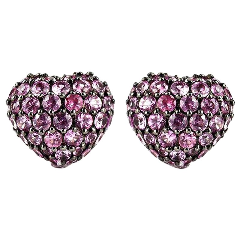 Chopard Pink Sapphire Heart Earrings 2.47 Carat