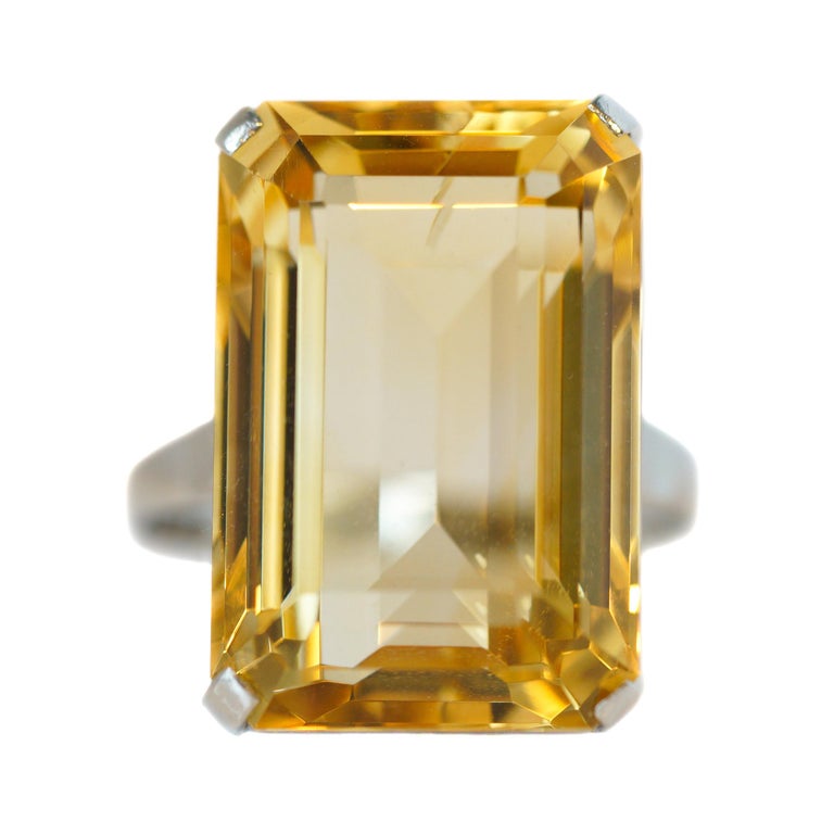 20 Carat Citrine Solitaire 14 Karat White Gold Ring For Sale at 1stDibs |  citrine ring white gold, citrine white gold ring, white gold citrine rings