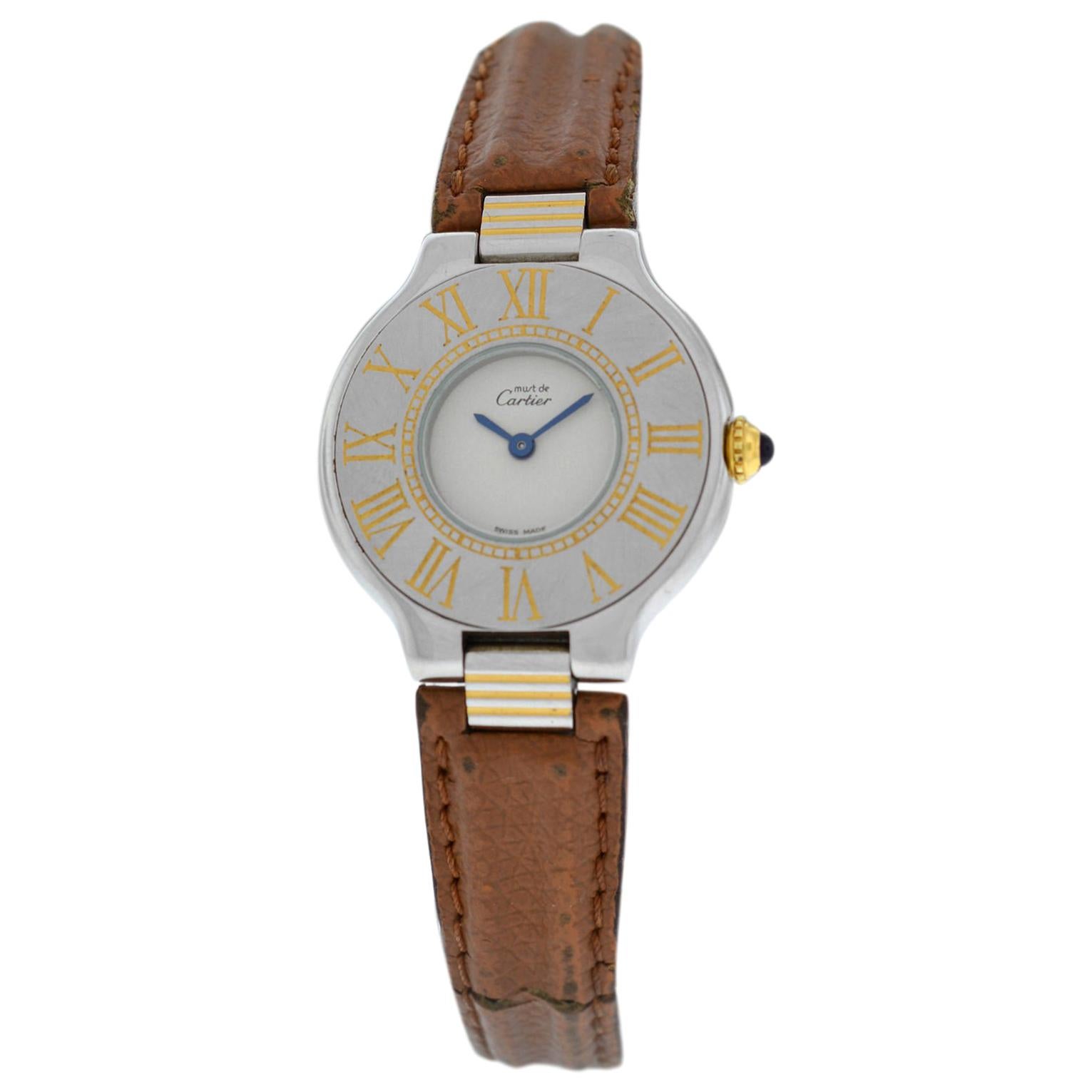 Ladies Cartier Must de Cartier 21 Quartz Steel Gold Watch