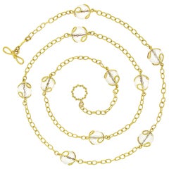 Valentin Magro Carina Crystal Ball Gold Necklace