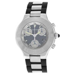Cartier 2424 Chronoscaph Steel Date Quartz Chronograph Watch