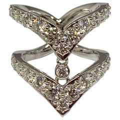 18 Karat White Gold Hearts on Fire 2.63 Carat Triplicity Diamond Ring